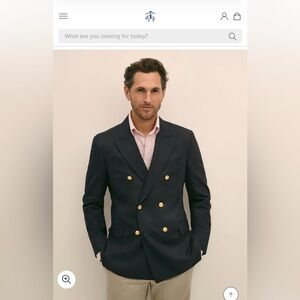 Brooks Brothers American-Made Classic Fit Double-Breasted 1818 Blazer